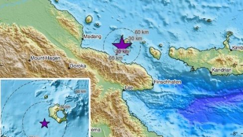 ДОБРО СЕ ТРЕСЛО У ОКЕАНИЈИ: Регистрован земљотрес јачине 6,2 степена по Рихтеру