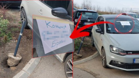 КОМШИЈА, БРАВО: Београђани бесни због бахатог паркирања - оставили ПОРУКУ бахатом возачу (ФОТО)