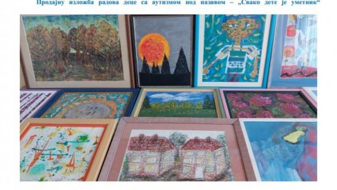 ЗА СРЕЋНИЈИ И ХУМАНИЈИ ЖИВОТ С АУТИЗМОМ: Изложба  „Свако дете је уметник“ у Библиотеци града Београда