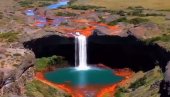 KAD SE PRIRODA POIGRA SA BOJAMA: Nestvaran prizor čudesnog vodopada u bajkovitom pejzažu (VIDEO)