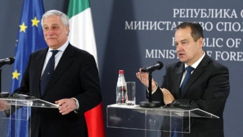 ITALIJA ŽELI DA PODRŽI EVROPSKE INTEGRACIJE CELOG ZAPADNOG BALKANA: Dačić posle sastanka sa Tajanijem