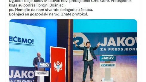 POZVAO IH DA ČESTITAJU JAKOVU MILATOVIĆU: Mesko Đurđević – Samo da javim bošnjačkim političarima u Sarajevu da je Đukanović izgubio (FOTO)