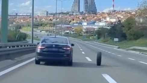 КАО У ЖИКИНОЈ ДИНАСТИЈИ: Отпао му точак током вожње на ауто-путу кроз Београд (ВИДЕО)
