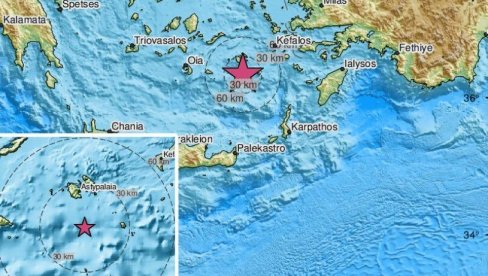 NOVO PODRHTAVANJE TLA: Snažan zemljotres registrovan u Egejskom moru