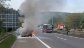 GORI AUTOMOBIL KOD BUBANJ POTOKA: Vatrogasci na terenu, stvorile se velike saobraćajne gužve (VIDEO)