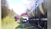 PRVI SNIMCI SA MESTA NESREĆE NADOMAK RUSKO-UKRAJINSKE GRANICE: Voz iskočio iz šina nakon eksplozije (VIDEO)
