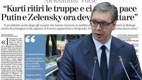 NEKA KURTI POVUČE TRUPE I BIĆE MIRA: Predsednik Vučić za italijansku La Stampu (FOTO)