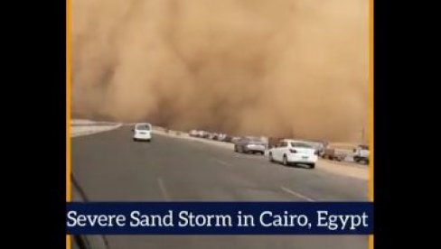 СЦЕНЕ КАО ИЗ ФИЛМОВА: Пешчана олуја прекрила Египат, једна особа погинула, луке затворене (ВИДЕО)
