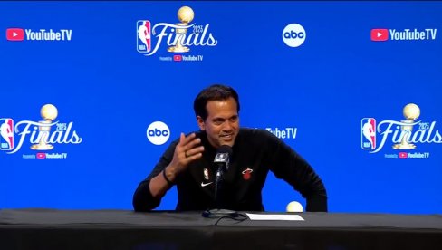 SMEŠNO! Posle pobede nad Denverom pitali su trenera Majamija o Nikoli Jokiću, a o njegovoj reakciji mnogi sada pričaju (VIDEO)