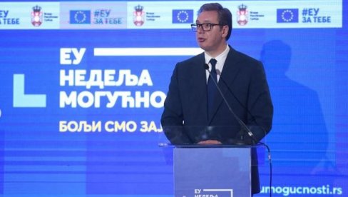 PREDSEDNIK NA ODRŽAVANJU EU NEDELJA MOGUĆNOSTI Vučić: U naredne četiri godine veliki izazovi za organizaciju EXPO (FOTO, VIDEO)