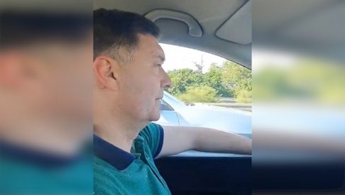 BAŠ GA BRIGA ZA ZAKON: Zelenović pokazao bahatost - bez vezivanja sigurnosnog pojasa vozi auto-putem (VIDEO)