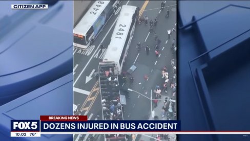 TEŠKA NESREĆA U NJUJORKU: U sudaru autobusa na Menhetnu povređeno 18 ljudi (VIDEO)