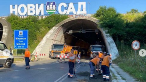 U NOVOM SADU RADOVI NASTAVLJENI PUNOM PAROM Đurić: Započeta obnova saobraćajnice u tunelu iz Sremske Kamenice prema gradu (FOTO)