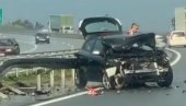 SKORO POLA AUTOMOBILA SMRSKANO: Težak udes na auto-putu Miloš Veliki (VIDEO)
