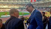 VUČIĆ NA CEREMONIJI OTVARANJA SVETSKOG PRVENSTVA U ATLETICI: Predsednik se sastao sa knezom Albertom II od Monaka