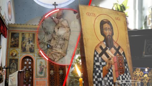 ЧУДО У ЦРКВИ У СРБИЈИ: Скинули икону Светог Саве - нашли право благо (ВИДЕО)