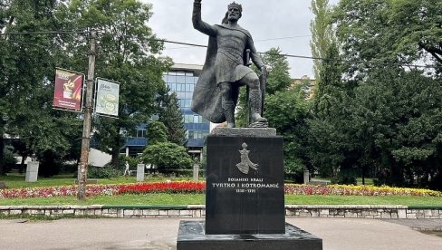 БОШЊАЦИ ОТЕЛИ СРПСКОГ КРАЉА: У Сарајеву освануо споменик босанском владару Твртку, као упориште лажног идентитета