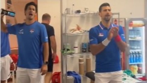 SVAKI SRBIN ĆE BITI PONOSAN: Ori se poznata pesma u svlačionici naših tenisera - Novak predvodi (VIDEO)