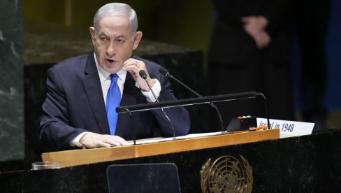 ILUSTRACIJA NOVE ERE MIRA: Netanjahu na meti kritičara zbog korišćenja mape Velikog Izraela u UN