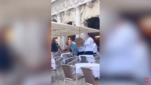 OPŠTA TUČA U ELITNOM DELU VENECIJE: Potukli se konobari i turisti, stolice letele na sve strane (VIDEO)