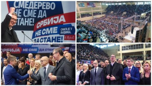 PONOSAM SAM ŠTO IMAMO SLOBODARSKU SRBIJU: Vučić govorio u Smederevu na skupu liste Aleksandar Vučić - Srbija ne sme da stane (VIDEO)
