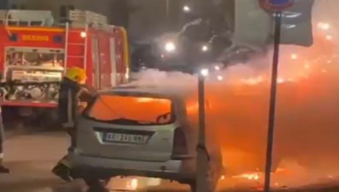 VATRENA BUKTINJA PROGUTALA AUTOMOBIL: Drama u Kragujevcu, dim kulja u nebo (VIDEO)
