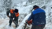 SRBIJA POD SNEGOM: Pao prvi sneg u Beogradu; Evakuisani građani na putnom pravcu Vranje - Kriva Feja