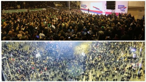 ВИШЕ ЉУДИ У ПАЗАРУ НЕГО НА ТРГУ У БЕОГРАДУ: Како је изледао митинг листе Србија не сме да стане, а како митинг Србија против насиља