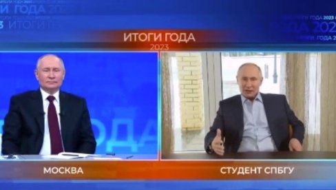 DA NE POVERUJETE SOPSTVENIM OČIMA: Putin razgovarao sa svojim digitalnim blizancem, prisutni začuđeno posmatrali šta se dešava (VIDEO)