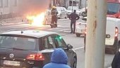 GORI AUTOMOBIL U DIMITRIJA TUCOVIĆA: Pogledajte munjevitu akciju vatrogasaca (FOTO/VIDEO)