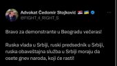УКРАЈИНСКИ ЛОБИСТА УЗ ОНЕ КОЈИ БИ ДА РУШЕ СРБИЈУ: Чедомир Стојковић позива на силу - Радује се насиљу у Београду