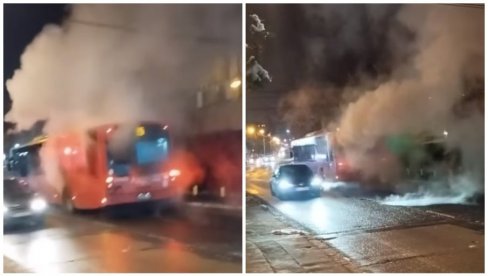 DIM KULJA NA SVE STRANE: Dramatična scena na Voždovcu, putnici izleteli iz autobusa (VIDEO)