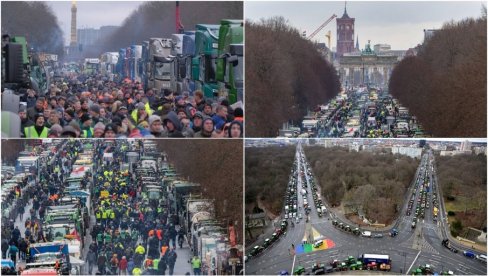 КОЛАПС У БЕРЛИНУ, СВЕ СТОЈИ: Хиљаде пољопривредника на великом протесту, затворен центар града (ФОТО)
