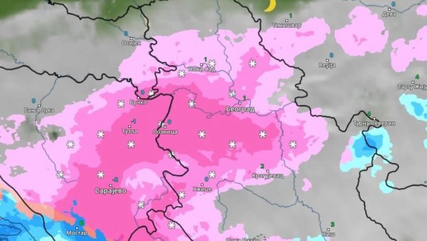 ЕВО КАКО ЋЕ СЕ КРЕТАТИ СНЕЖНА ОЛУЈА ИЗ САТА У САТ: Снег ће прво пасти у овим деловима Србије (ФОТО)