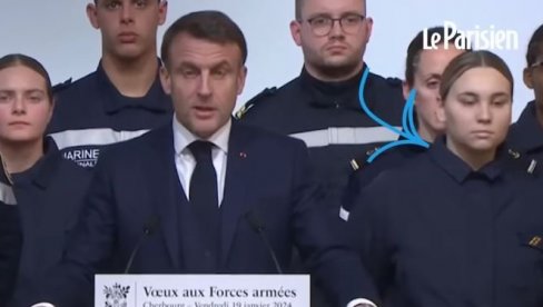 ZAMALO DA PADNE U NESVEST TOKOM GOVORA MAKRONA: Devojci se slošilo, hitno reagovao i francuski predsednik (VIDEO)