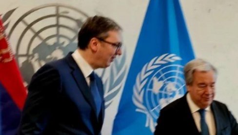 VUČIĆ SE SASTAO SA GUTERESOM: Predsednik na sastanku sa generalnim sekretarom UN (FOTO)