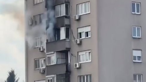 ДРАМА У БЕОГРАДУ: Пожар у стамбеној згради, густи дим се шири насељем (ВИДЕО)