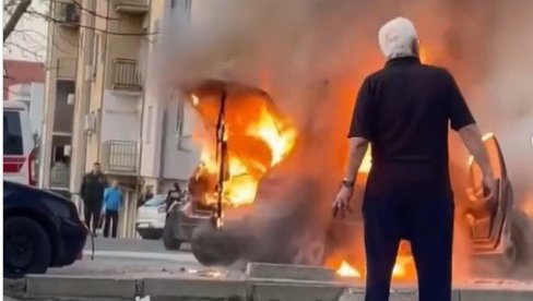 VATRA PROGUTALA AUTO: Požar na Voždovcu, vozilo se zapalilo tokom vožnje i - izgorelo u potpunosti (VIDEO)