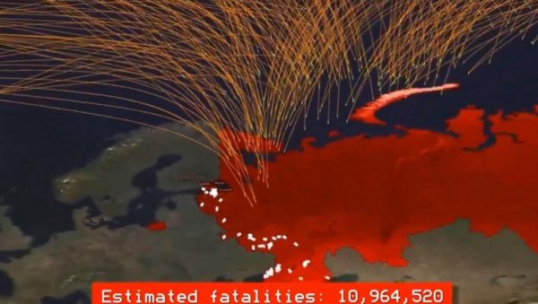 ШОКАНТАН СНИМАК: Појавила се анимација нуклеарног напада на Русију (ВИДЕО)