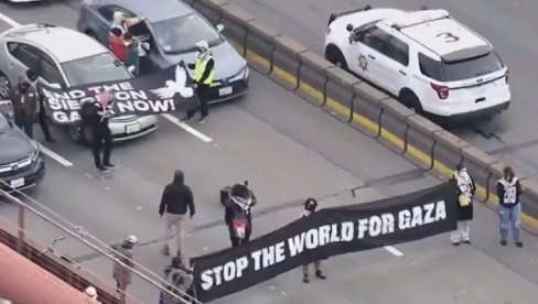 ЗАУСТАВИТЕ ОПСАДУ ГАЗЕ: Демонстранти блокирали мост у Сан Франциску (ФОТО/ВИДЕО)
