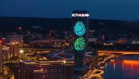 "HRISTOS VOSKRESE" Kula Beograd zasjala u čast najvećeg hrišćanskog praznika (VIDEO)