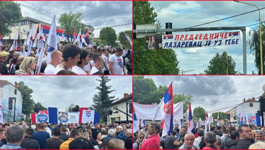 "PREDSEDNIČE, LAZAREVAC JE UZ TEBE": Počeo miting liste „Aleksandar Vučić - Beograd sutra“, okupio se veliki broj građana (FOTO/VIDEO)