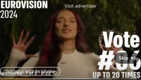 НИКАД НИСАМ ВИДЕО ОВО: Израел плаћа Јутјуб рекламе за свог представника на Евровизији