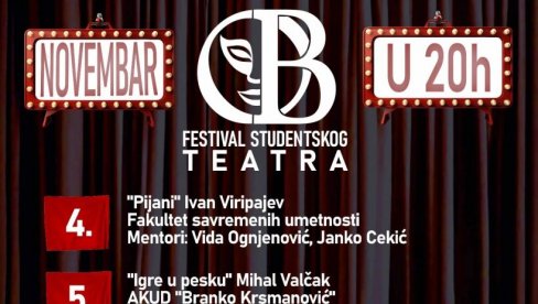 ULAZ BESPLATAN: U Obrenovcu večeras počinje Festival studentskog teatra