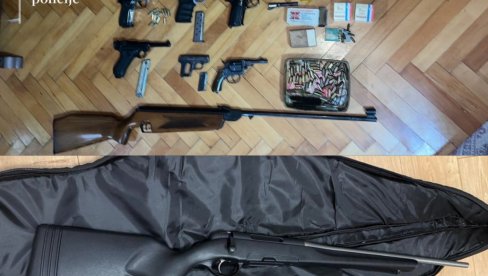 POLICIJSKA AKCIJA U PODGORICI I DANILOVGRADU:Uhapšene dve osobe, oduzeto šest pištolja, tri puške, revolver, municija...