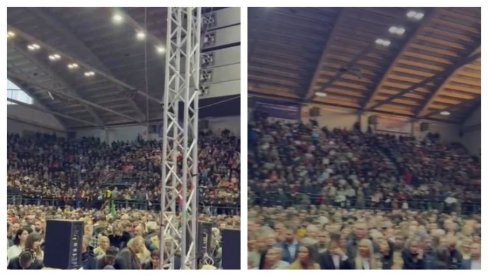 POŽAREVAC ČEKA VUČIĆA: Sportska hala popunjena do poslednjeg mesta (VIDEO)