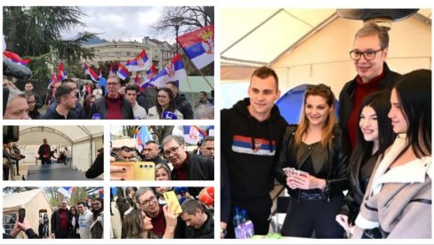 ВУЧИЋ ОБИШАО СТУДЕНТЕ КОЈИ ЖЕЛЕ ДА УЧЕ: Мора хитно да се крене да би се спасила година - Рад и поштење не може нико да победи (ВИДЕО)