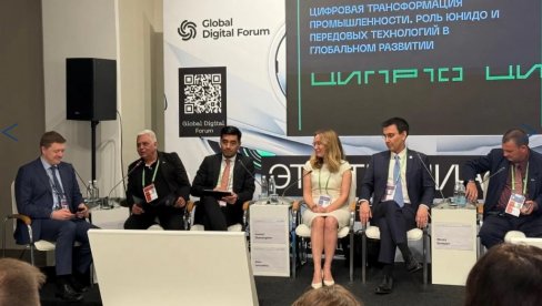 МЕЂУНАРОДНИ ПАНЕЛ О ДИГИТАЛНОЈ ТРАНСФОРМАЦИЈИ ИНДУСТРИЈЕ: Министар Братина у Русији и корацима које је урадила Србија