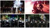OVAKO JE IZGLEDALO SINOĆ JEZIVO NASILJE BLOKADERA: Bacali su kamenice i flaše, udarali štanglama policiju...(FOTO/VIDEO)