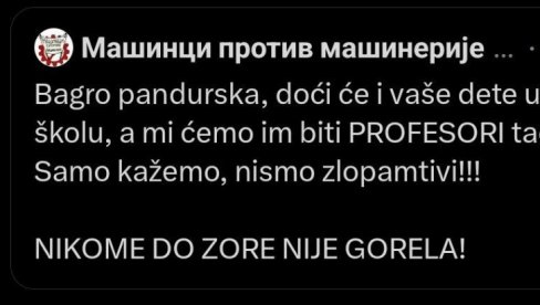 БЛОКАДЕРИ ПРЕТЕ ПОЛИЦАЈЦИМА: Осветићемо се вашој деци у школама!  (ФОТО)